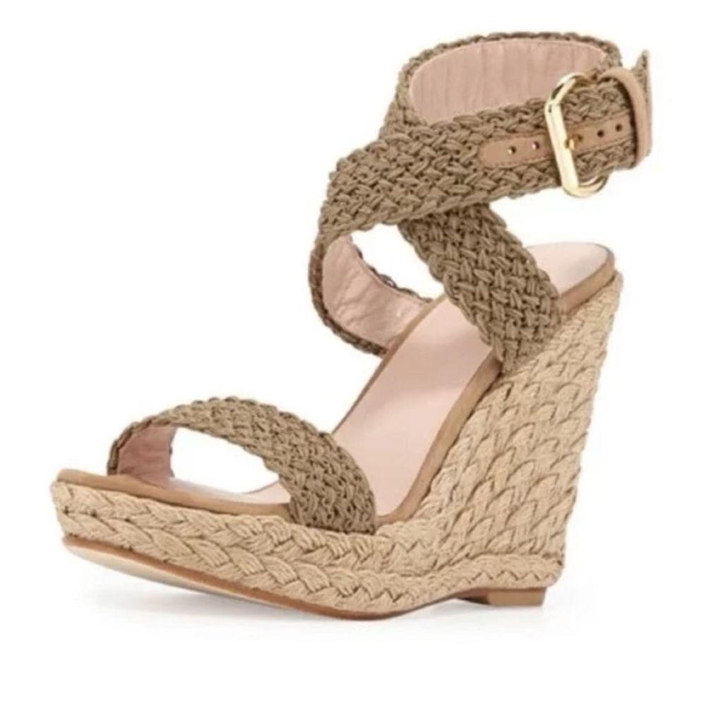 Stuart Weitzman Alex Crotchet Wedges size 7